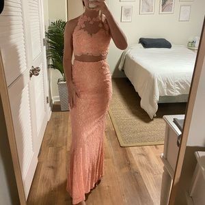 Jovani Two Piece Lace Prom Dress